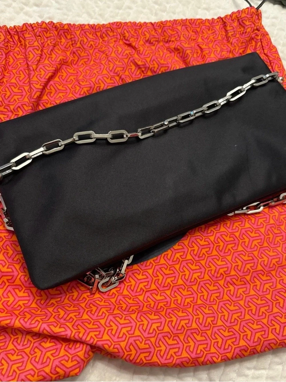 Tory Burch Bombe Clutch with strap pre owned
